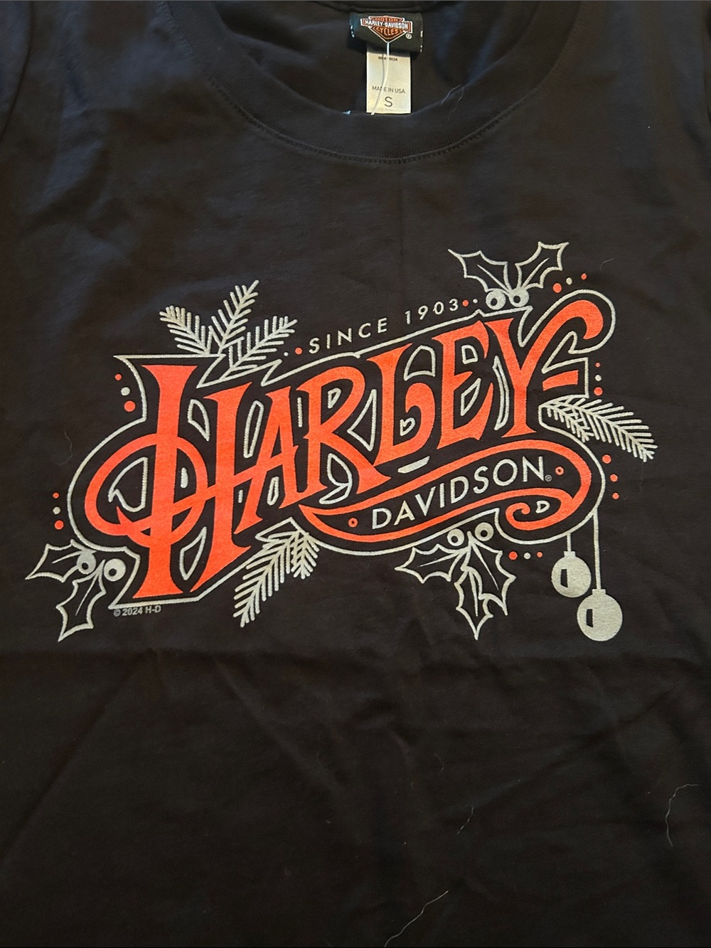 Harley-Davidson Black Orange Script Logo Tee